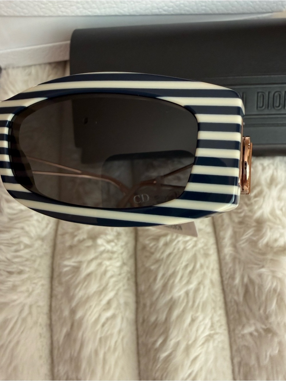 DIOR 30Montaigne S14I 54mm Rectangular Sunglasses BLUE NWT case and box - Picture 9 of 13